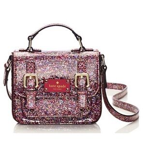 Kate Spade Little Girls GLITTER purse with crossbody strap.
